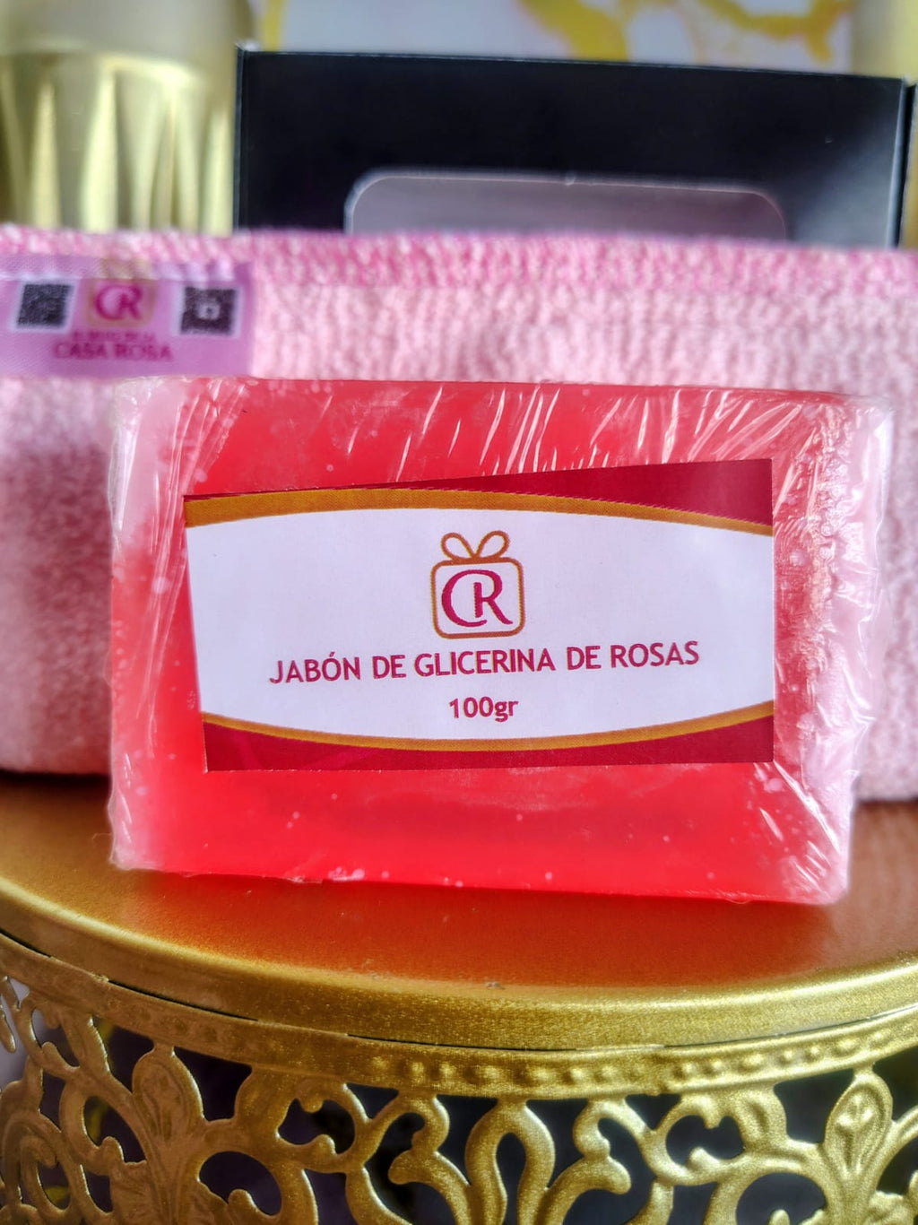 Jabón Glicerina Pétalos de Rosa 100gr
