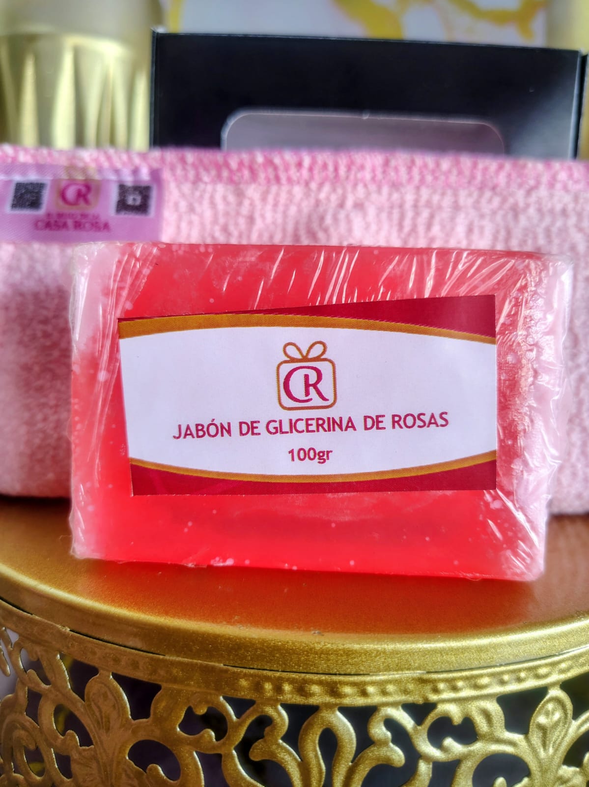 Jabón Glicerina Pétalos de Rosa 100gr